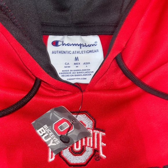 🔥 NEW OHIO STATE CHAMPION RED BLACK WHITE HOODIE MENS SIZE MEDIUM - Picture 3 of 3